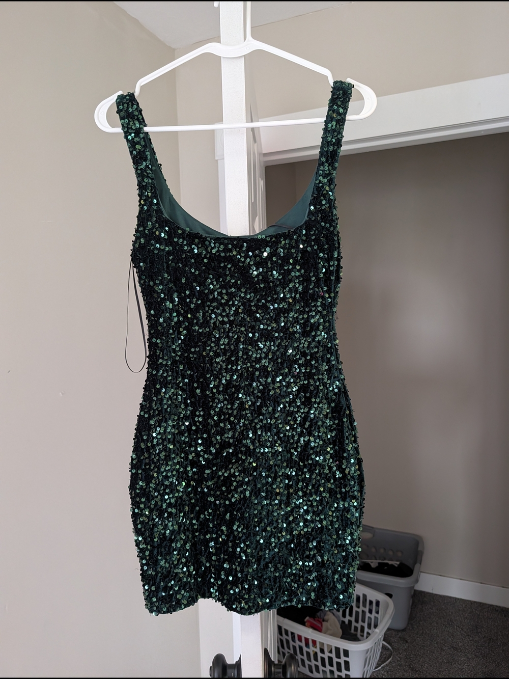 Jump Emerald Green Sequin Mini Dress